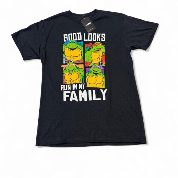 NWT Ninja Turtles Shirt Mens M Black Nickelodeon Good Looks Teenage Mutant Tee - Picture 1 of 5